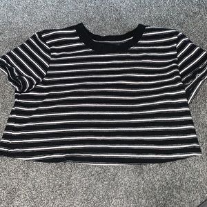 Urban Outfitters Black-White Stripped Cropped Top